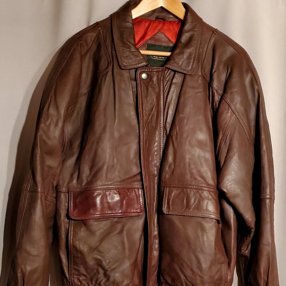 VTG NEIL MARTIN - Brown Leather Bomber Jacket Size: 40M